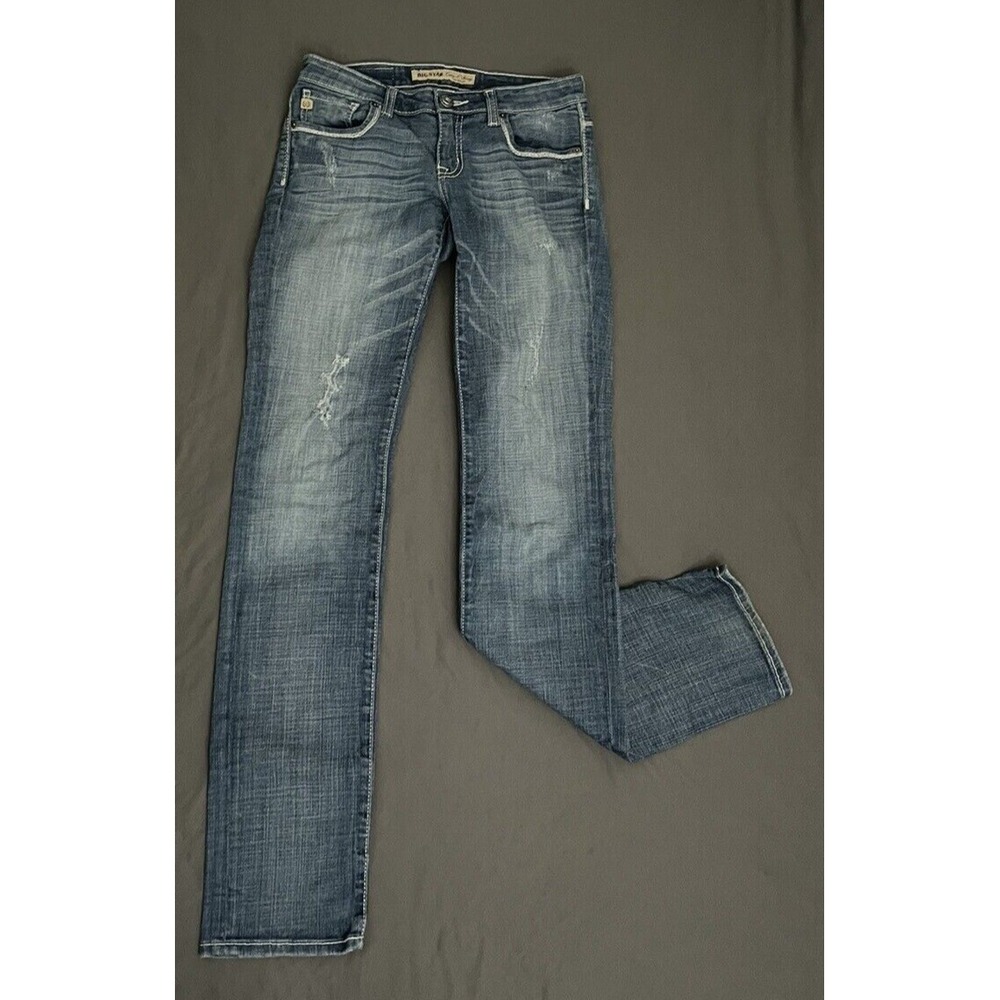 BigStar Womens SZ 26 L Med Wash Denim Casey K Skinny Low Rise Straight Leg Jeans - Picture 3 of 16